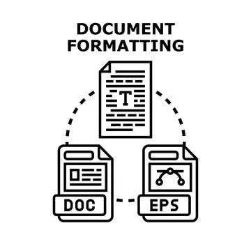 Document formatting concept converting various file types Stock Illustration