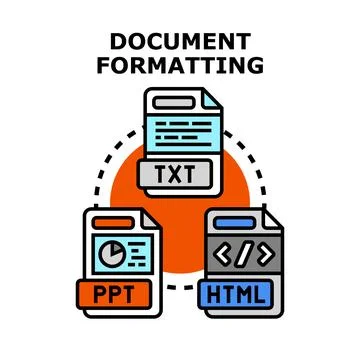 Document formatting concept with various file types イラスト素材