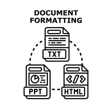 Document formatting concept with various file types 库存插图