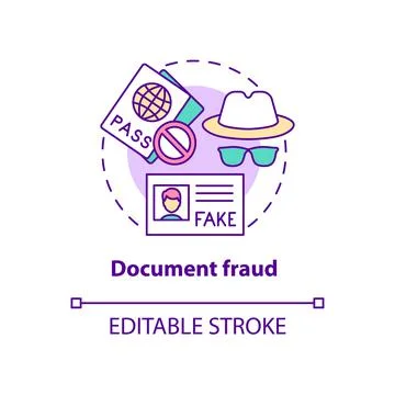 Document fraud concept icon Stock Illustration