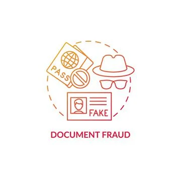 Document fraud red concept icon Stock Illustration