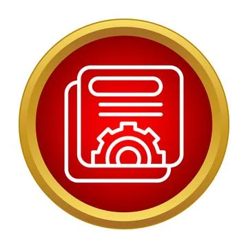 Document with a gear icon representing settings or configuration 스톡 일러스트