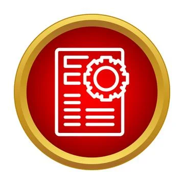 Document with gear icon representing settings and management イラスト素材