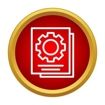 Document gear settings icon for technical support Ilustração Stock