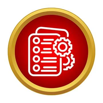 Document with gears representing settings and process control Stock Illustration
