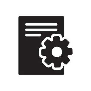 Document glyph flat icon 스톡 일러스트