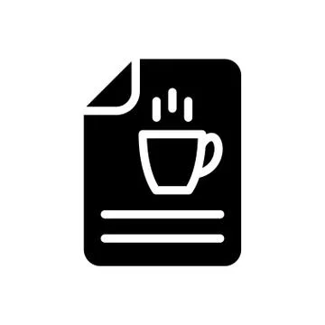 Document glyph flat icon Stock Illustration