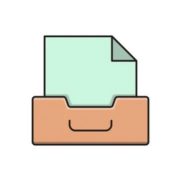 Document glyph flat icon Stock Illustration