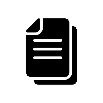 Document glyph flat icon Stock Illustration
