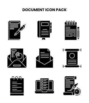 Document Glyph Icons Pack イラスト素材