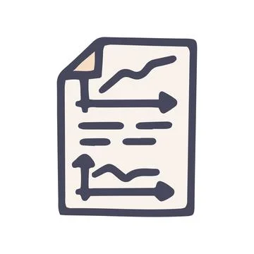 Document with graphs color vector doodle simple icon イラスト素材