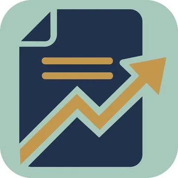 Document growth and business report icon Stock Illustration