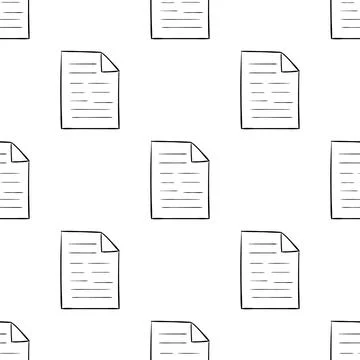 Document hand drawn sketch. Seamless pattern 스톡 일러스트