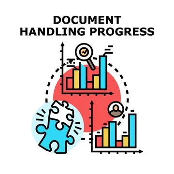 Document handling progress achieving business solutions Stockillustratie
