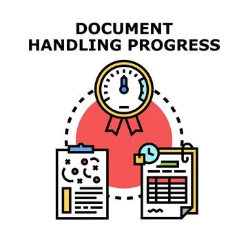 Document handling progress with task management strategy Stock Illustration