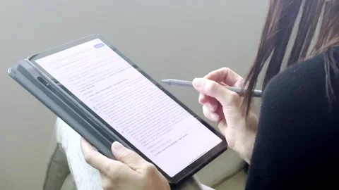 Document Highlights, Digital Office, Paperless Editing, Mobile Devices Stock Footage 338312481