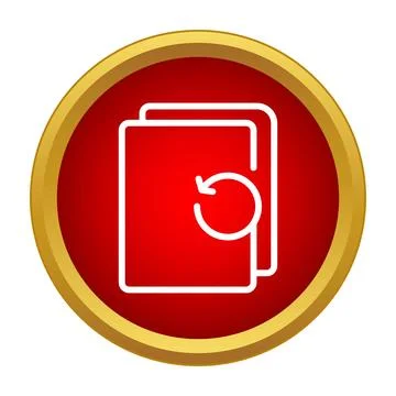 Document history file version refresh red icon Illustrazione stock