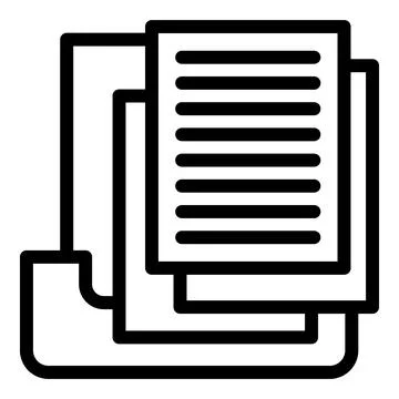 Document holder icon outline vector. Office paper tray 스톡 일러스트