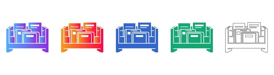 Document Holder Rack Vector Icon Set icon set Stock Illustration