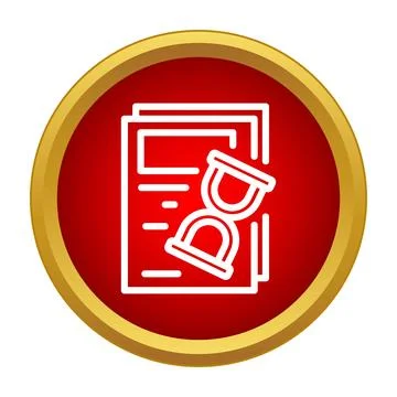 Document hourglass icon showing deadline or time limit Stock Illustration