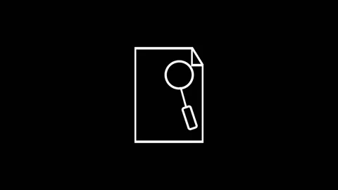 Document icon animation with magnifying glass. Document icon digital search.. Stock Footage 337617650
