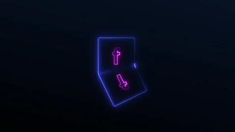 Document icon animation with neon outline. Document icon digital file secur.. Stock Footage 337022291