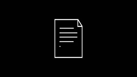 Document icon animation with white outline. Document icon digital paper fil.. Stock Footage 337617625