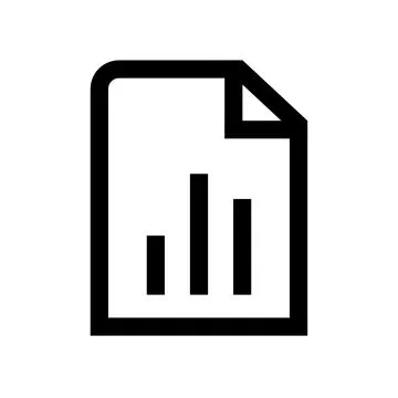 Document icon with bar chart symbol isolated on transparent background Stock Illustration