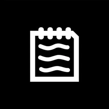 Document Icon On Black Background. Black Flat Style Vector Illustration. Stock Illustration