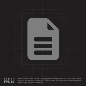 Document Icon - Black Creative Background Stock Illustration