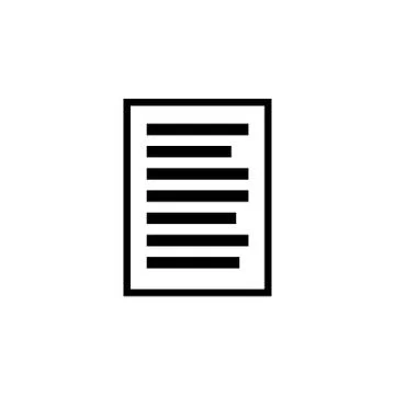 Document icon. Black simple sign business concept. Vector illustration. Illustrazione stock