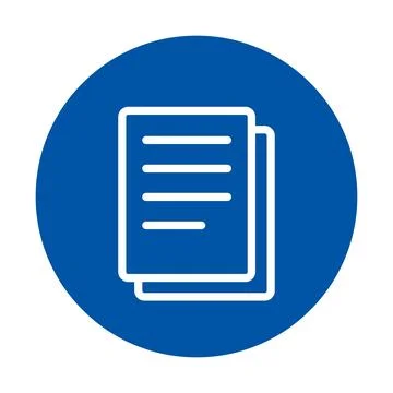 Document Icon in Blue Circle Simple Design for Digital Use and Printing 库存插图