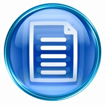 Document icon blue, isolated on white background Illustrazione stock