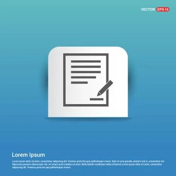 Document Icon - Blue Sticker button Stock Illustration
