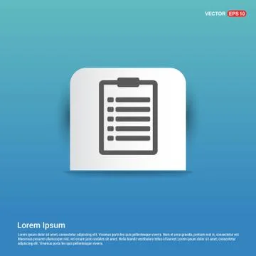Document Icon - Blue Sticker button Stock Illustration