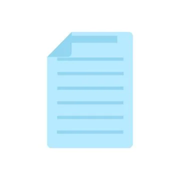 Document Icon. Blue symbol on a white background. Flat style vector illustrat 스톡 일러스트