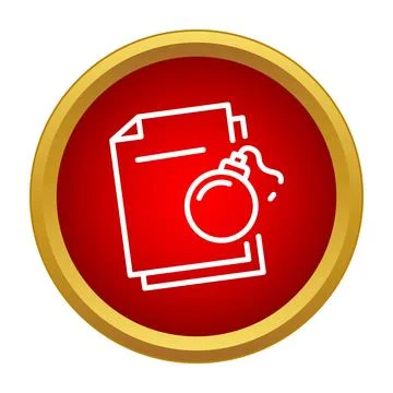 Document icon with bomb representing data risk Stock Illustration