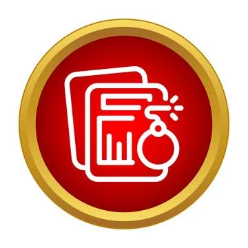 Document icon with bomb representing data destruction Stock Illustration
