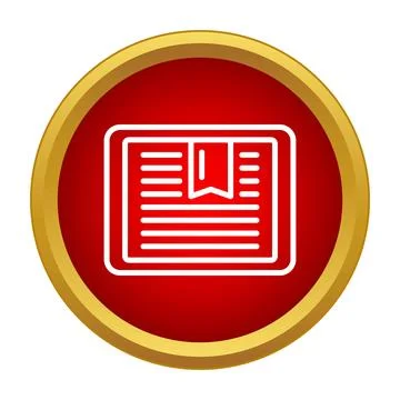 Document icon with bookmark on red button background Stock Illustration