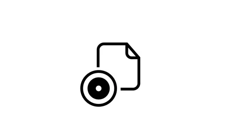 Document icon with CD disc symbol animation isolated on white background Vidéo 335297037