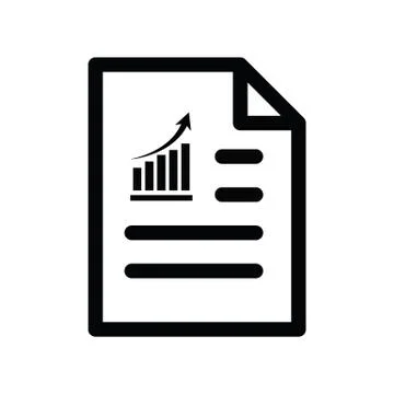 Document icon with chart or graph vector Stock Illustration