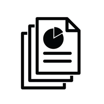Document icon with chart or graph vector Stock Illustration