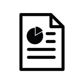 Document icon with chart or graph vector Stock Illustration