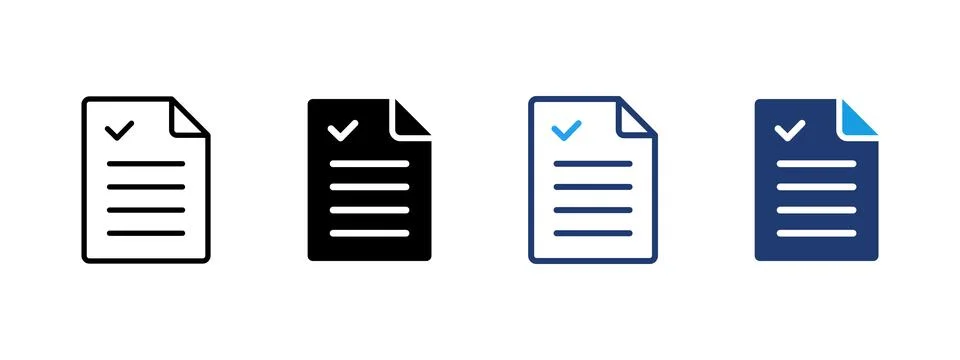 Document icon with check mark representing approval and verification. Conce.. Stock Illustration