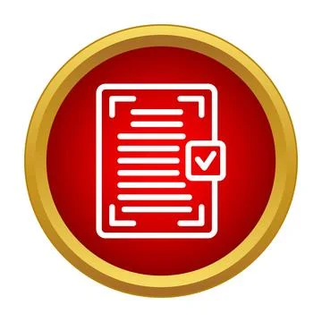Document icon with checkmark symbolizing approval and validation Stock Illustration