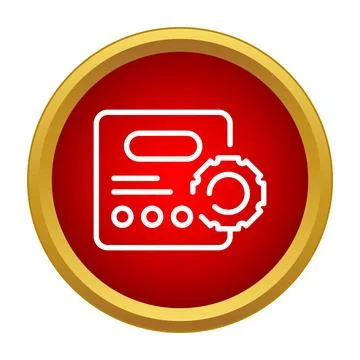 Document icon with cogwheel representing settings and management Stock Illustration