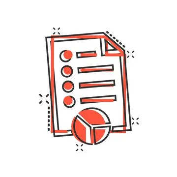 Document icon in comic style. Report cartoon vector illustration on white iso Illustrazione stock