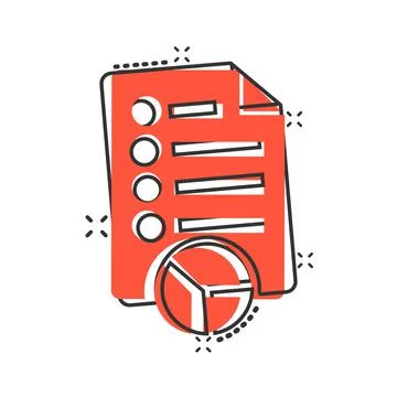 Document icon in comic style. Report cartoon vector illustration on white iso Stock Illustration