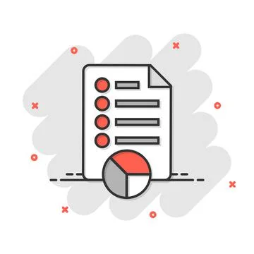 Document icon in comic style. Report cartoon vector illustration on white iso Illustrazione stock