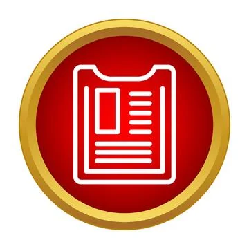 Document icon creating a report on red button 스톡 일러스트